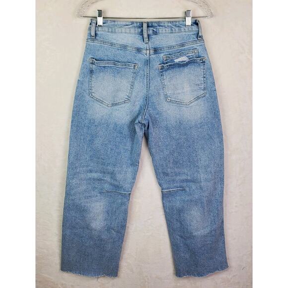 VERVET CITY LIGHTS BARREL JEANS Sz 25 Raw Hem High Rise Wide Leg Taper Stretch - Picture 13 of 16